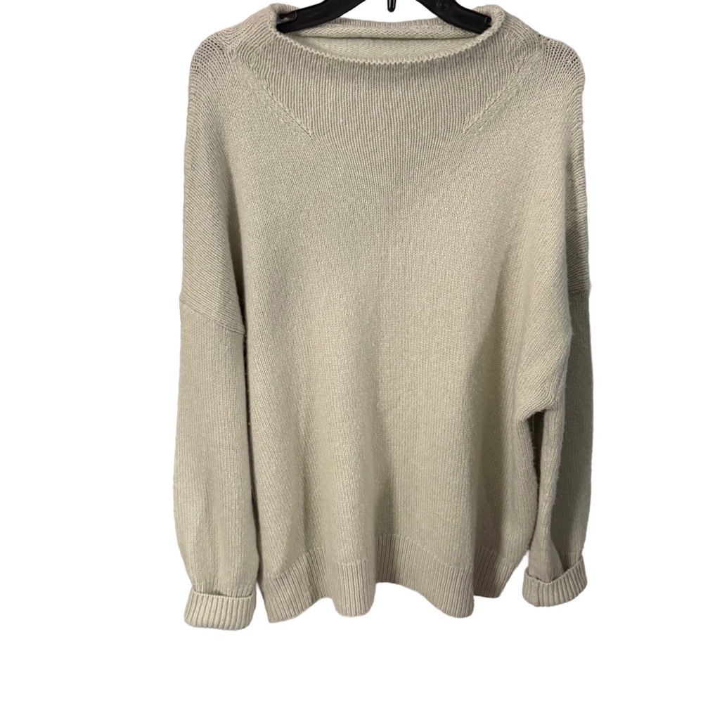 VINCE Womens Sweater Soft Green Wool Cashmere Nylon L/S Sz XL NEW